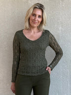 Triple Nine - Kanten Top Lucy Donkergroen Top - Est Voilà