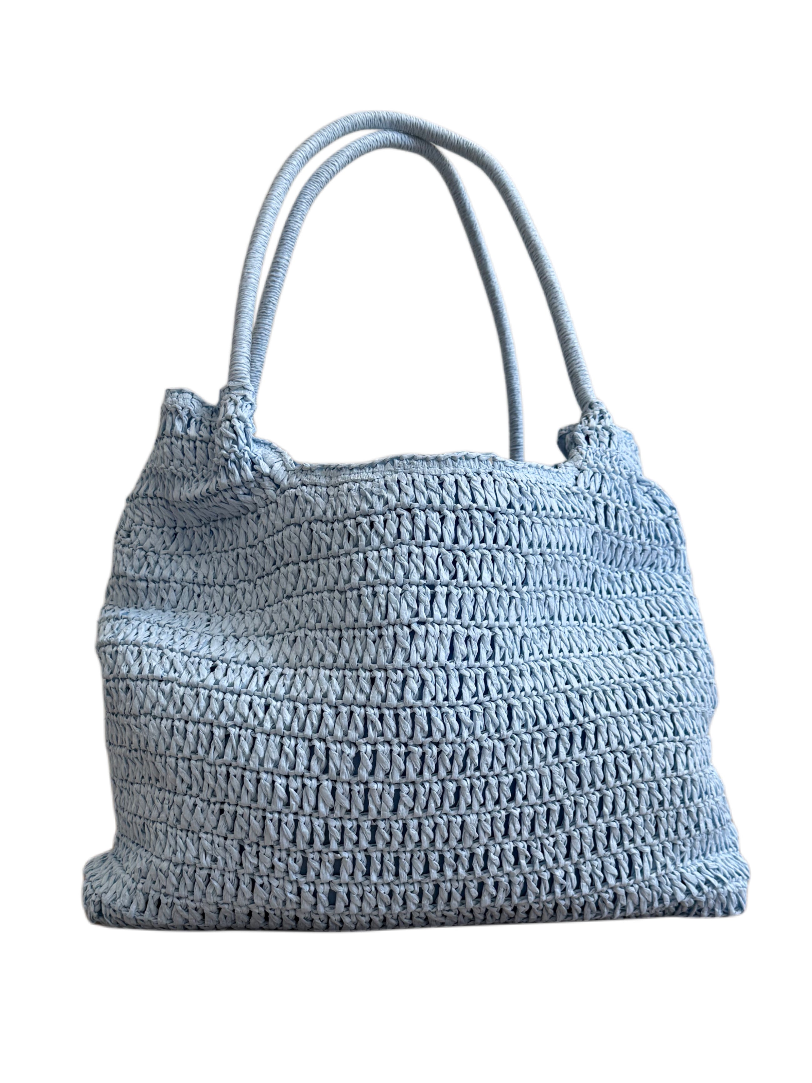 Est Voilà - Raffia Tas Lichtblauw Tassen - Est Voilà