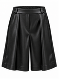Bermuda Carol PU Zwart Broek - Est Voilà
