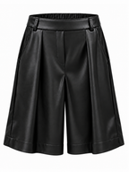 Bermuda Carol PU Zwart Broek - Est Voilà