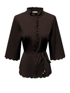 Triple Nine - Travel Blouse Chloé Donkerbruin - 5937 Blouse - Est Voilà