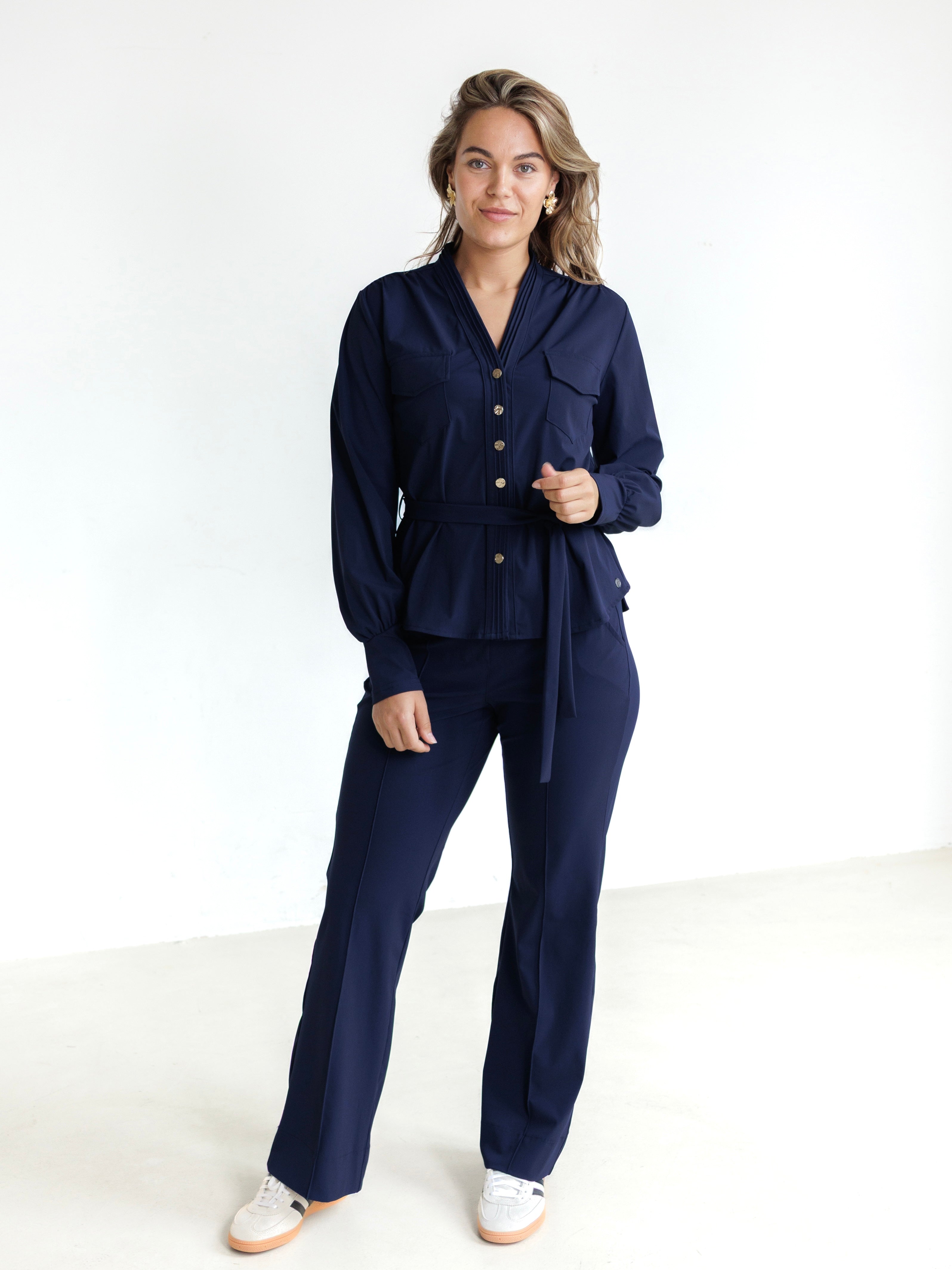 Travel Broek Fleur Navy - 2301 Broek - Est Voilà