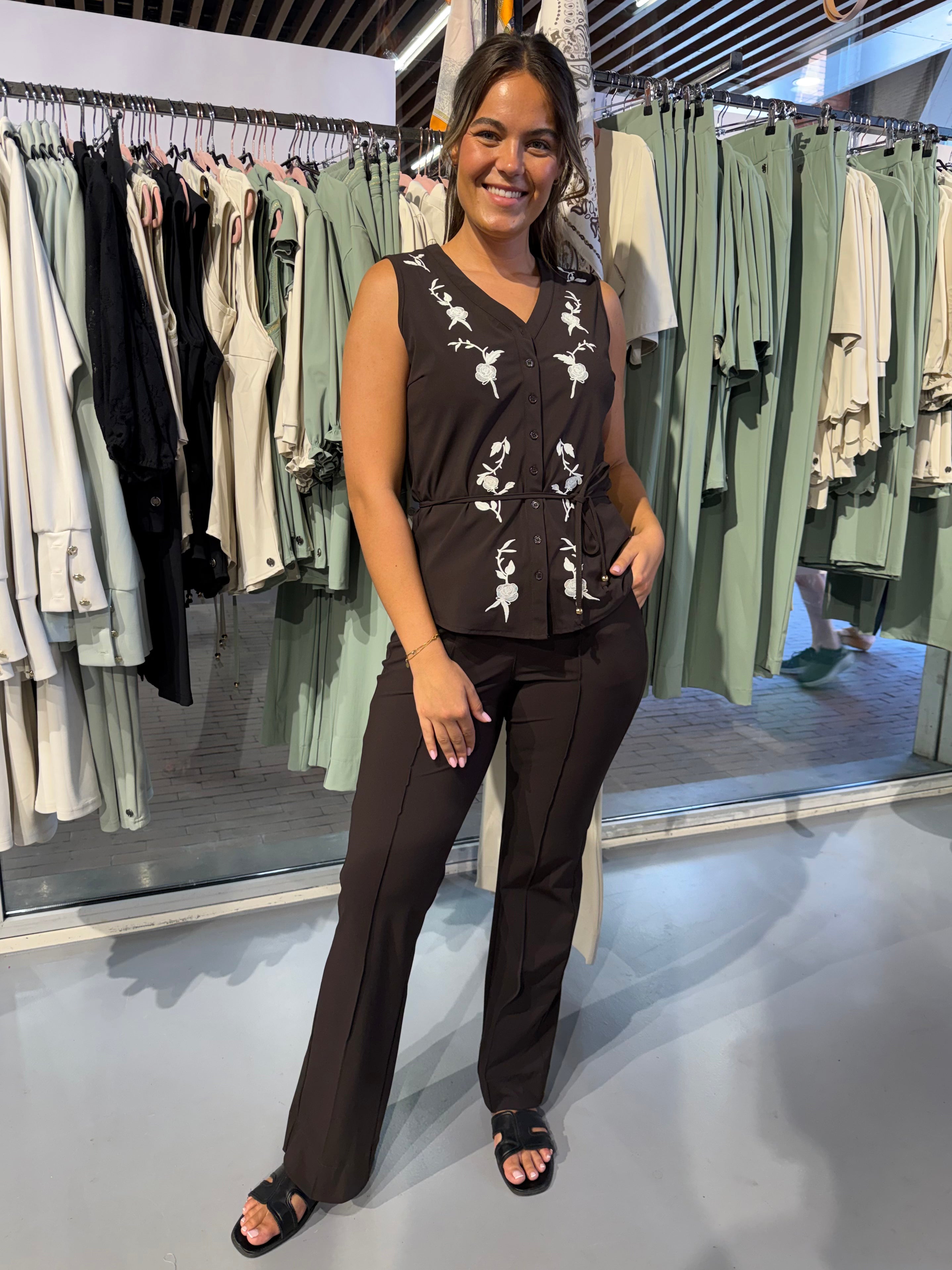 Triple Nine - Travel Blouse Isabelle Donkerbruin - 5938