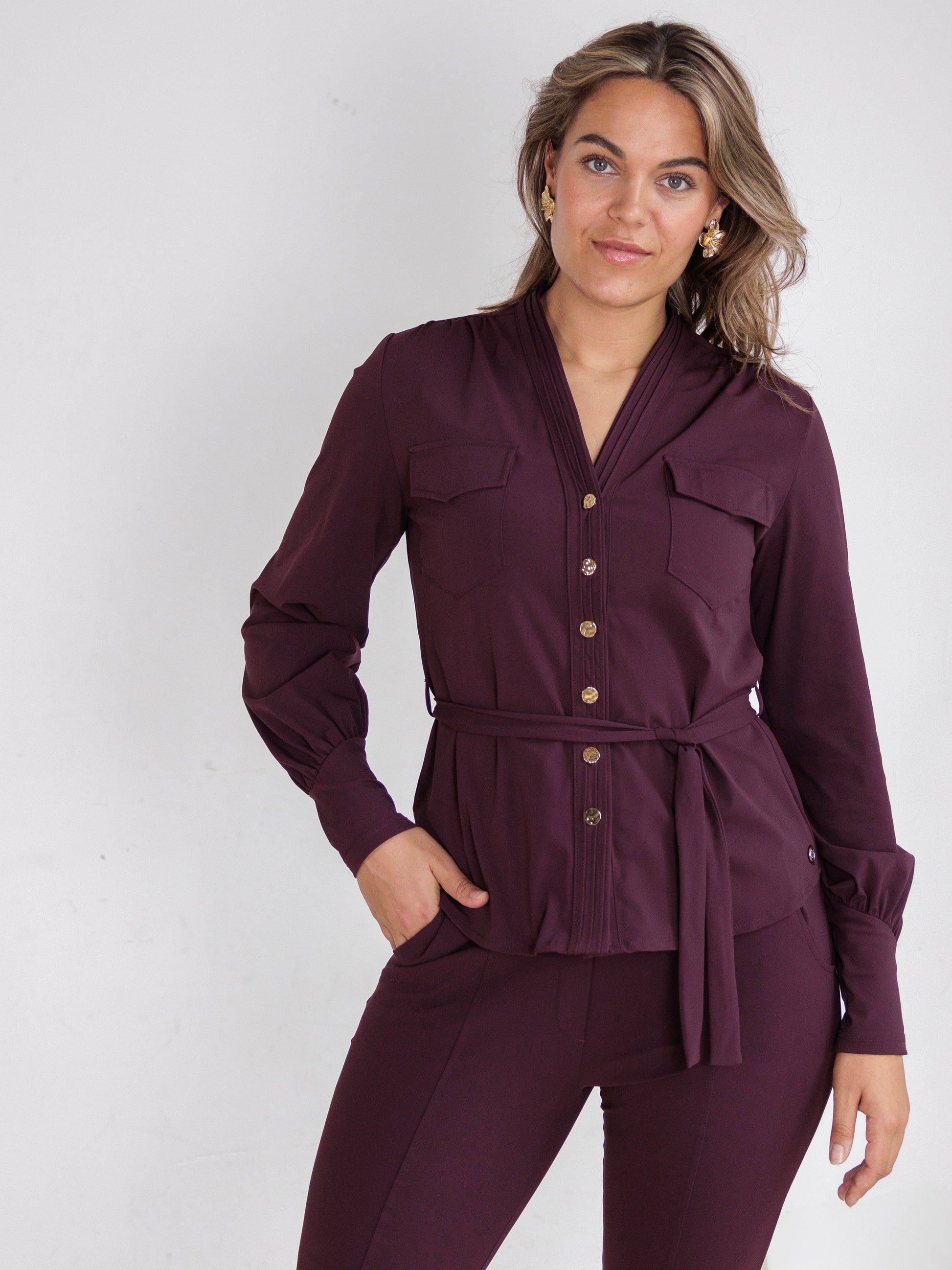 Travel Blouse Megan Aubergine - 5926