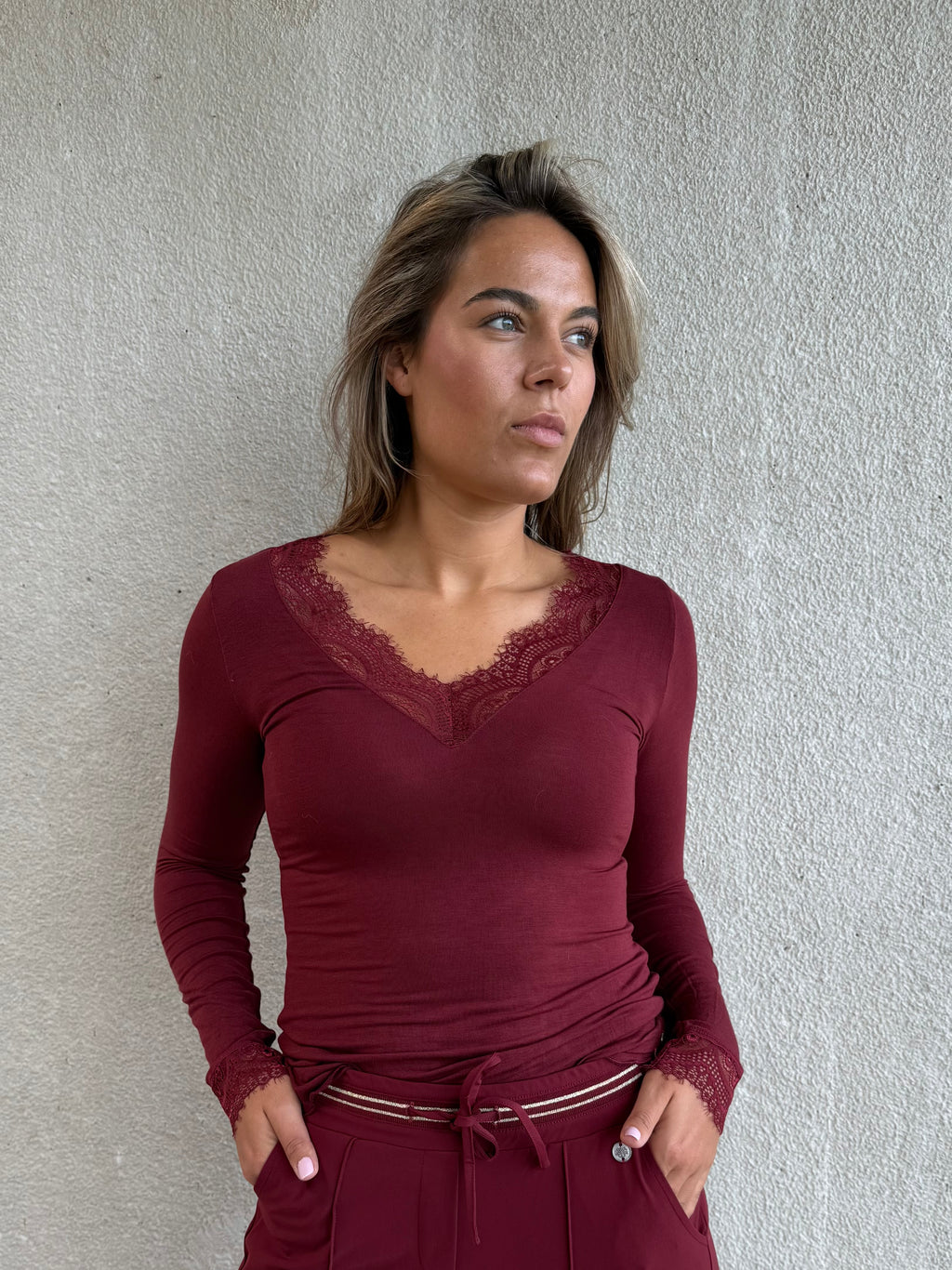Cashmere Top Lou Lou Bordeaux - 9003