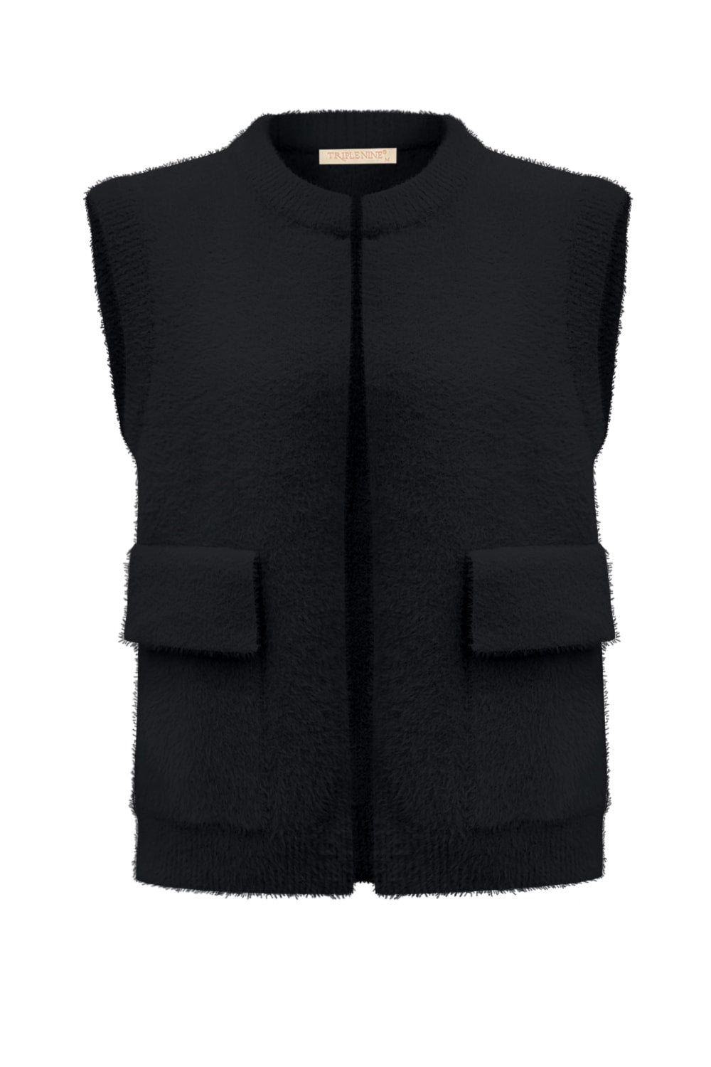 Fluffy Gilet Inky Zwart - 9001