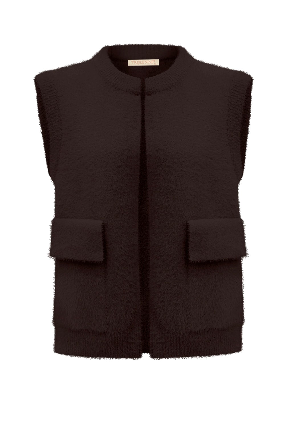 Fluffy Gilet Inky Donkerbruin - 9001