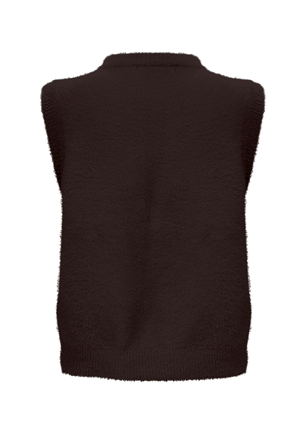 Fluffy Gilet Inky Donkerbruin - 9001