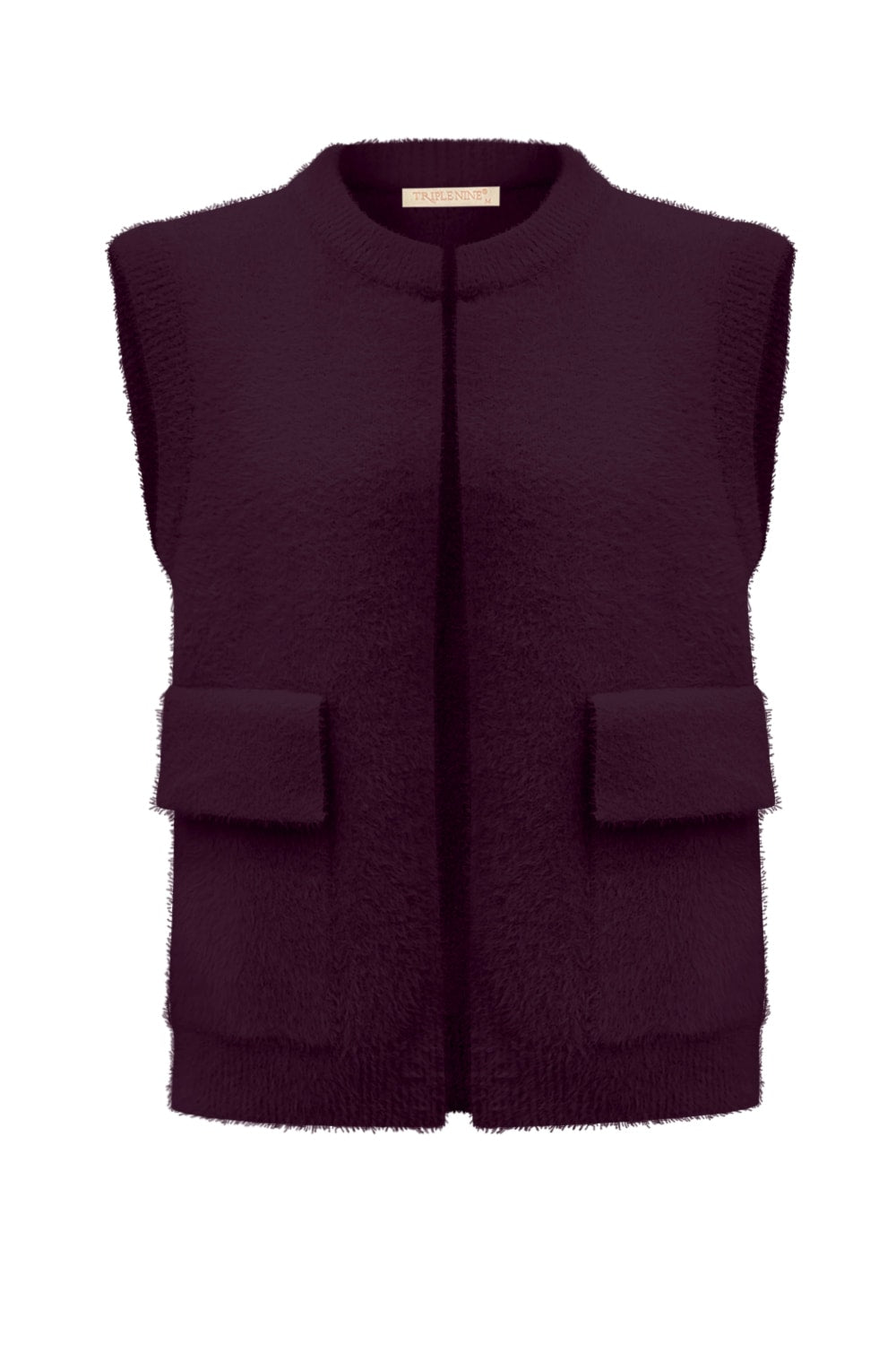 Fluffy Gilet Inky Aubergine - 9001