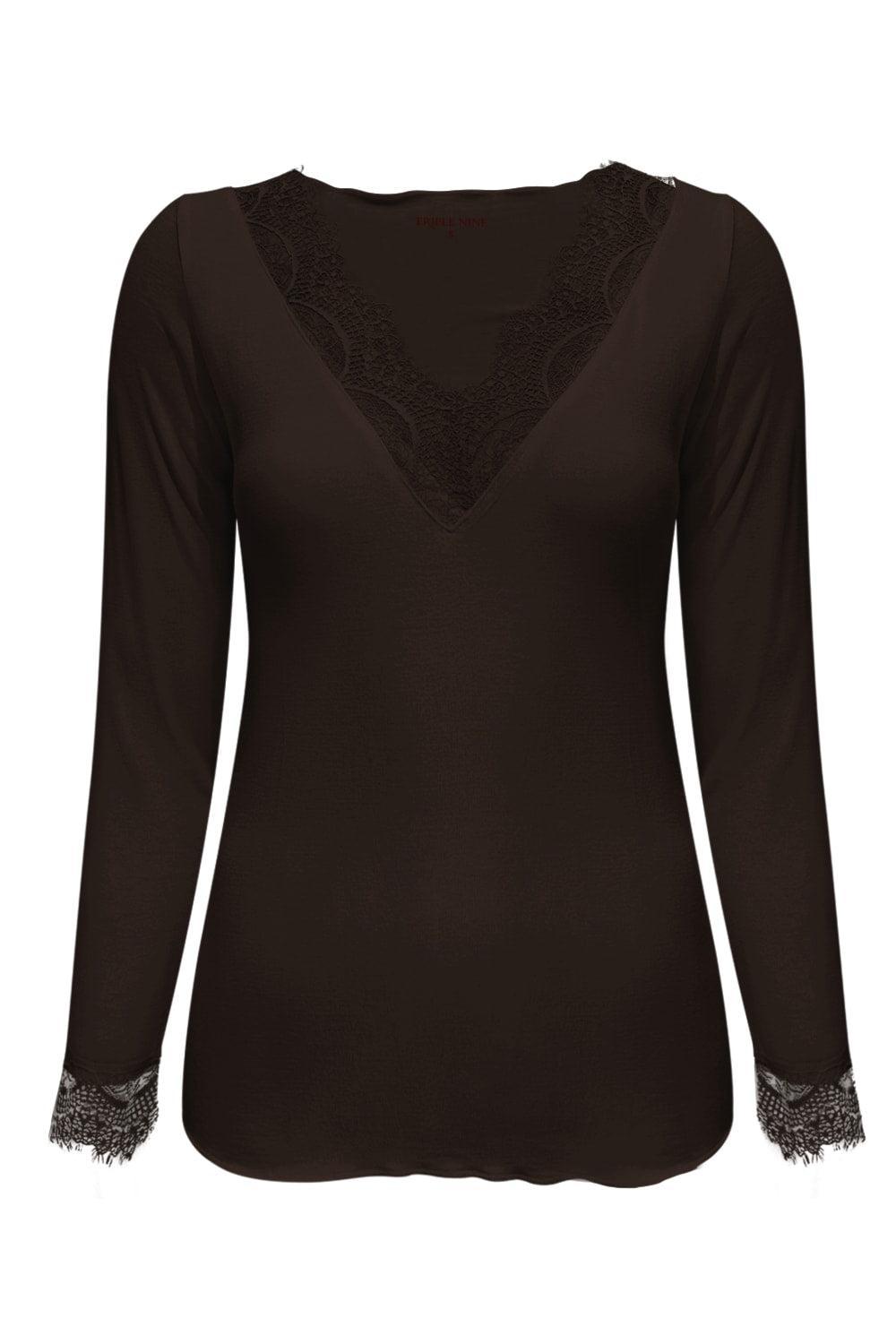 Cashmere Top Lou Lou Donkerbruin - 9003 Top - Est Voilà