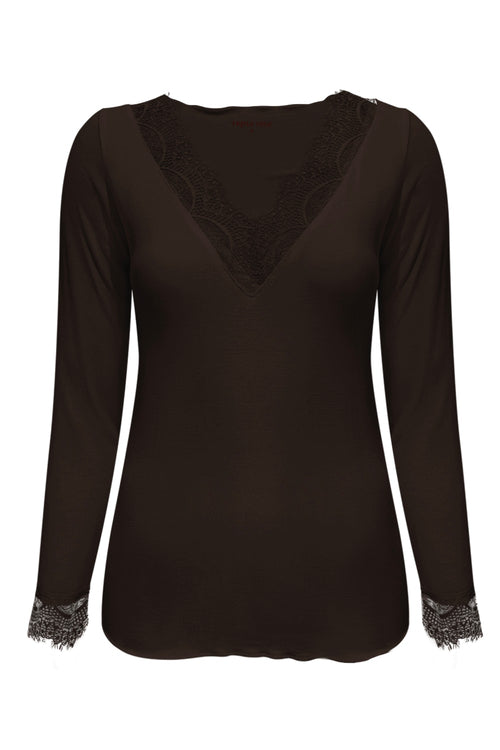 Cashmere Top Lou Lou Donkerbruin - 9003 - Est Voilà